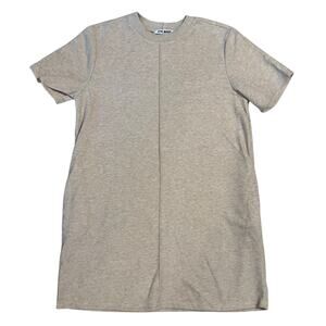 Steve Madden Oatmeal Short Sleeve Above the Knee Seamed Sweater Dress Size Large